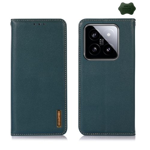 

For Xiaomi 14 KHAZNEH Nappa Top Layer Cowhide Leather Phone Case(Green)
