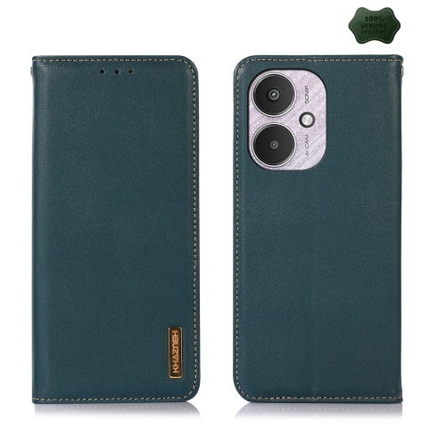 

For Xiaomi Redmi 13C 4G/5G/Poco C65/Poco M6 KHAZNEH Nappa Top Layer Cowhide Leather Phone Case(Green)