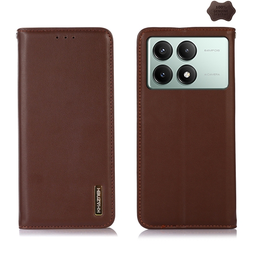 

For Xiaomi Redmi K70E/Poco X6 Pro KHAZNEH Nappa Top Layer Cowhide Leather Phone Case(Brown)