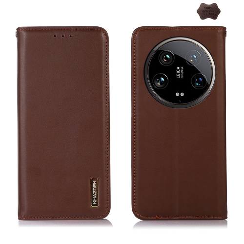 

For Xiaomi 14 Ultra KHAZNEH Nappa Top Layer Cowhide Leather Phone Case(Brown)