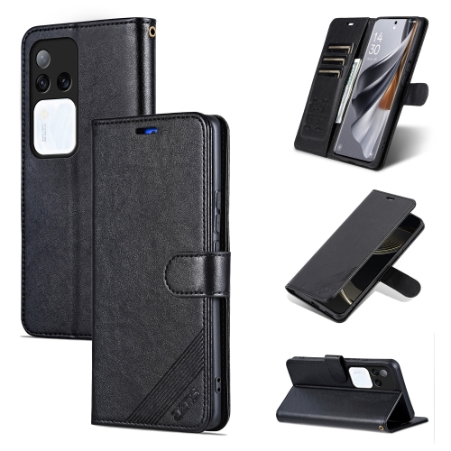 

For vivo S18 Pro AZNS Sheepskin Texture Flip Leather Phone Case(Black)