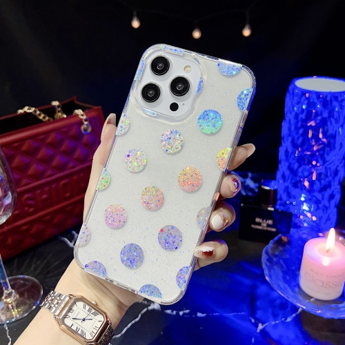 

For iPhone 14 Pro Little Star Series Glitter Powder TPU Phone Case(Polka Dots)
