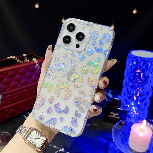 

For iPhone 13 Pro Max Little Star Series Glitter Powder TPU Phone Case(Leopard Print)