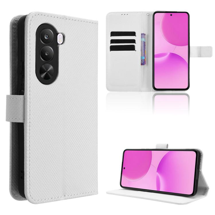 For Realme P4x 5G Diamond Texture Leather Phone Case(White)
For Realme P4x 5G Diamond Texture Leather Phone Case(White)