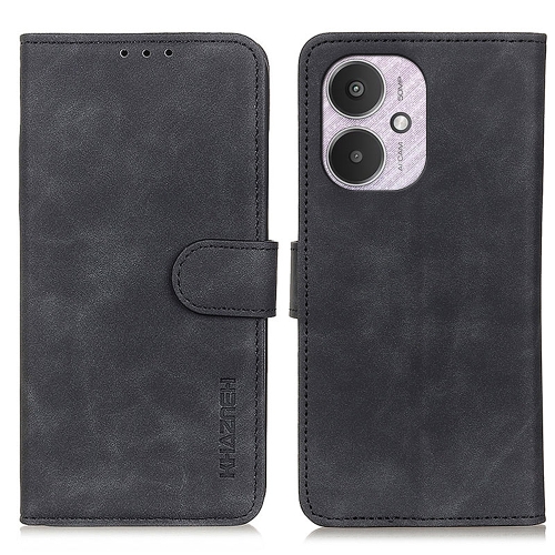 

For Xiaomi Redmi 13C KHAZNEH Retro Texture Flip Leather Phone Case(Black)