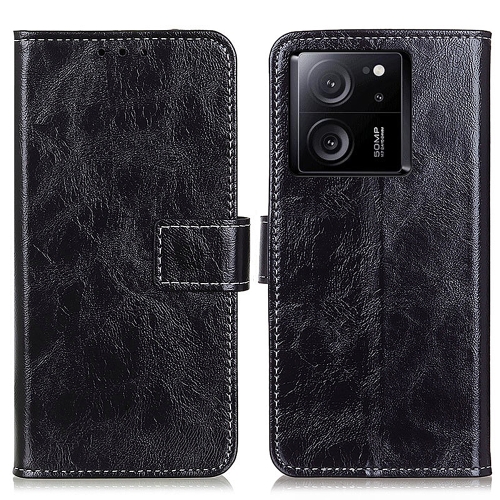 

For Xiaomi 13T 5G / Redmi K60 Ultra 5G Retro Crazy Horse Texture Leather Phone Case(Black)