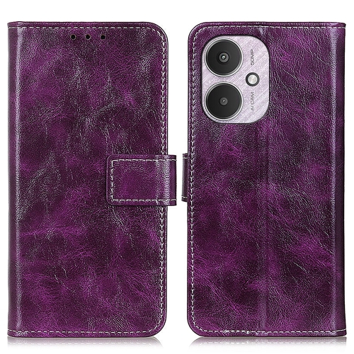 

For Xiaomi Redmi 13C Retro Crazy Horse Texture Leather Phone Case(Purple)