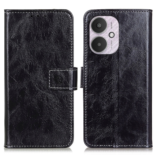 

For Xiaomi Redmi 13C Retro Crazy Horse Texture Leather Phone Case(Black)
