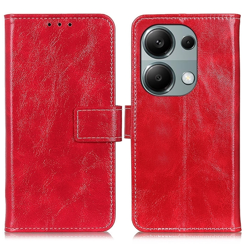 

For Xiaomi Redmi Note 13 4G Retro Crazy Horse Texture Leather Phone Case(Red)