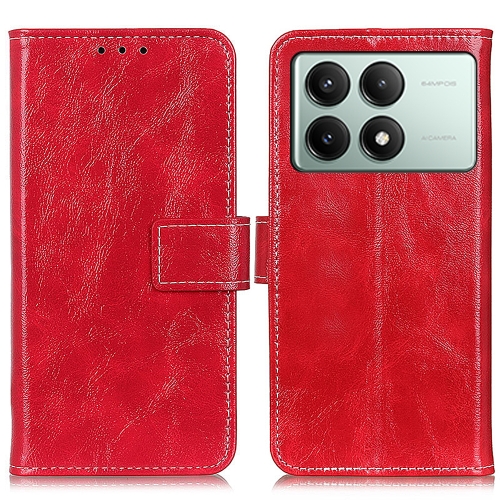 

For Xiaomi Poco X6 Pro 5G/Redmi K70E Retro Crazy Horse Texture Leather Phone Case(Red)