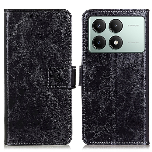 

For Xiaomi Poco X6 Pro 5G/Redmi K70E Retro Crazy Horse Texture Leather Phone Case(Black)