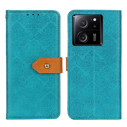 

For Xiaomi 13T 5G / Redmi K60 Ultra 5G European Floral Embossed Leather Phone Case(Blue)
