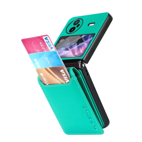 For vivo X Flip Litchi Texture Card Bag Shockproof Phone Case with Ring Holder / Film(Green)
For vivo X Flip Litchi Texture Card Bag Shockproof Phone Case with Ring Holder / Film(Green)
