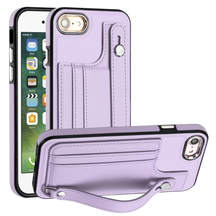 For iPhone SE 2022/SE 2020/6/7/8 Shockproof Leather Phone Case with Wrist Strap(Purple)
For iPhone SE 2022/SE 2020/6/7/8 Shockproof Leather Phone Case with Wrist Strap(Purple)