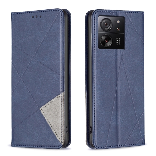 

For Xiaomi 13T / 13T Pro / Redmi K60 Ultra Rhombus Texture Magnetic Leather Phone Case(Blue)