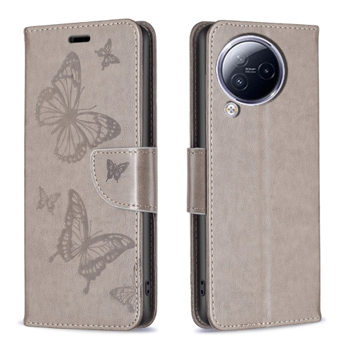 

For Xiaomi Civi 3 5G Two Butterflies Embossing Leather Phone Case(Grey)