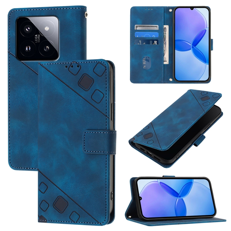 For Xiaomi 14 Pro Skin Feel Embossed Leather Phone Case(Blue)
For Xiaomi 14 Pro Skin Feel Embossed Leather Phone Case(Blue)