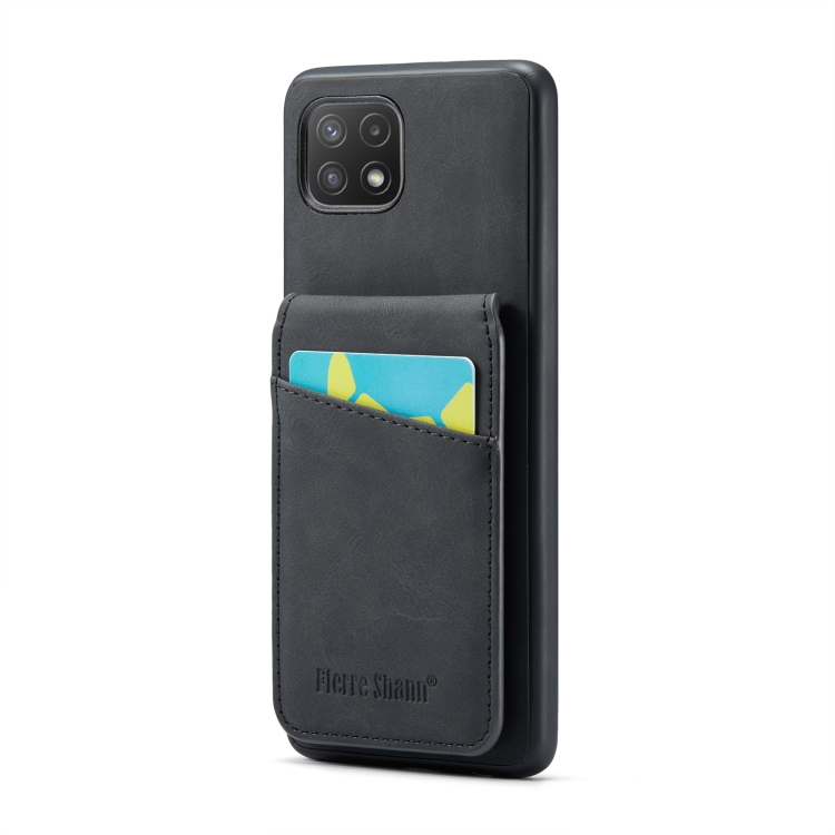 For Samsung Galaxy A22 5G Fierre Shann Crazy Horse Card Holder Back Cover PU Phone Case(Black)
For Samsung Galaxy A22 5G Fierre Shann Crazy Horse Card Holder Back Cover PU Phone Case(Black)