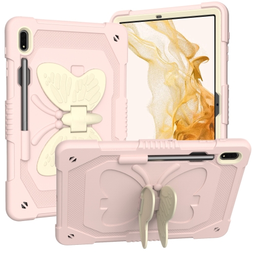 For Samsung Galaxy Tab S8+ / S7+ Butterfly Kickstand Heavy Duty Hard Rugged Tablet Case(Beige+Rose Pink)
For Samsung Galaxy Tab S8+ / S7+ Butterfly Kickstand Heavy Duty Hard Rugged Tablet Case(Beige+Rose Pink)