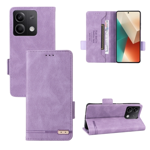 

For Xiaomi Redmi Note 13 5G Magnetic Clasp Leather Phone Case(Purple)