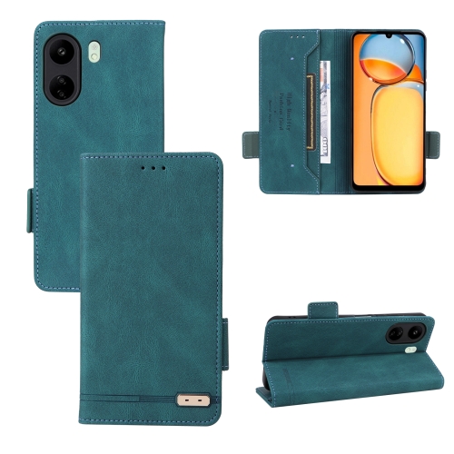 

For Xiaomi Redmi 13C Magnetic Clasp Leather Phone Case(Green)