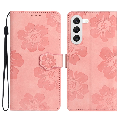 

For Samsung Galaxy S24+ 5G Flower Embossing Pattern Leather Phone Case(Pink)