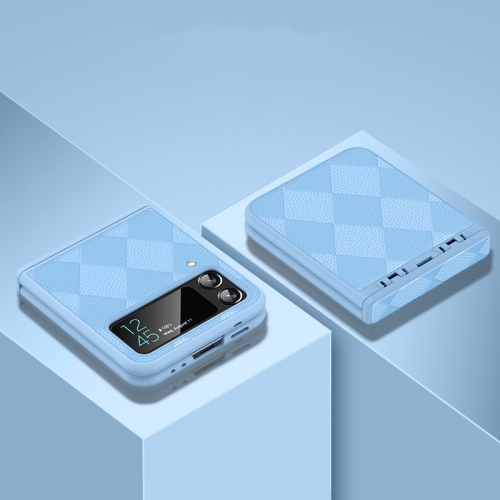 

For Samsung Galaxy Z Flip3 5G Diamond Lattice Texture Fold Hinge Phone Case(Blue)