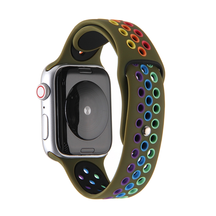 For Apple Watch Series 7 45mm / 6 & SE & 5 & 4 44mm / 3 & 2 & 1 42mm Rainbow Sport Watch Band (Olive Green)
For Apple Watch Series 7 45mm / 6 & SE & 5 & 4 44mm / 3 & 2 & 1 42mm Rainbow Sport Watch Band (Olive Green)