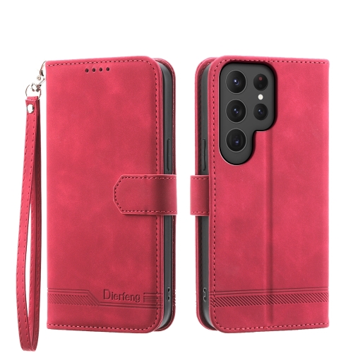 

For Samsung Galaxy S24 Ultra 5G Dierfeng Dream Line TPU + PU Leather Phone Case(Red)