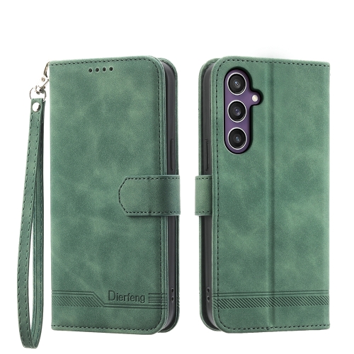 

For Samsung Galaxy S24 5G Dierfeng Dream Line TPU + PU Leather Phone Case(Green)