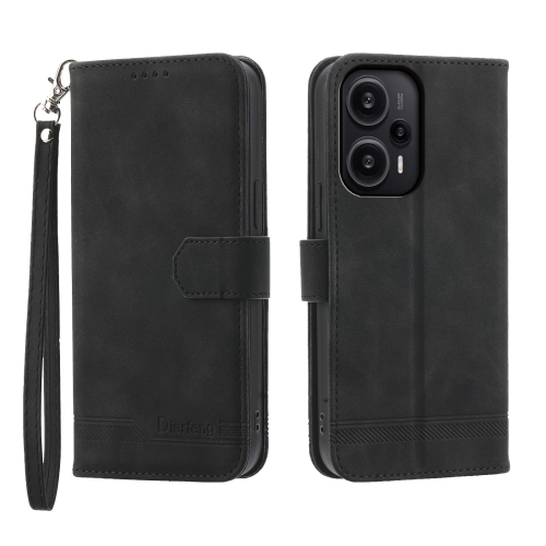 

For Xiaomi Redmi Note 12 Turbo 5G/Poco F5 Dierfeng Dream Line TPU + PU Leather Phone Case(Black)