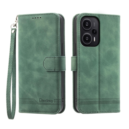 

For Xiaomi Redmi Note 12 Turbo 5G/Poco F5 Dierfeng Dream Line TPU + PU Leather Phone Case(Green)