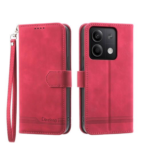 

For Xiaomi Redmi Note 13 5G Dierfeng Dream Line TPU + PU Leather Phone Case(Red)
