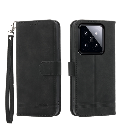 

For Xiaomi 14 Pro Dierfeng Dream Line TPU + PU Leather Phone Case(Black)