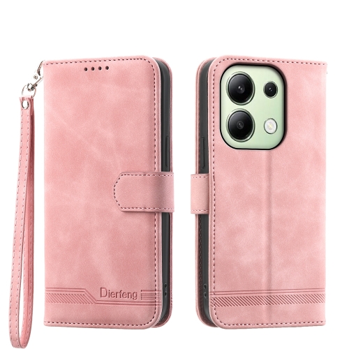 

For Xiaomi Redmi Note13 4G Dierfeng Dream Line TPU + PU Leather Phone Case(Pink)