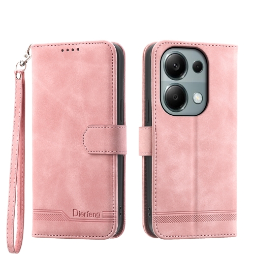 

For Xiaomi Redmi Note 13 Pro 4G Dierfeng Dream Line TPU + PU Leather Phone Case(Pink)