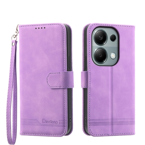 

For Xiaomi Redmi Note 13 Pro 4G Dierfeng Dream Line TPU + PU Leather Phone Case(Purple)