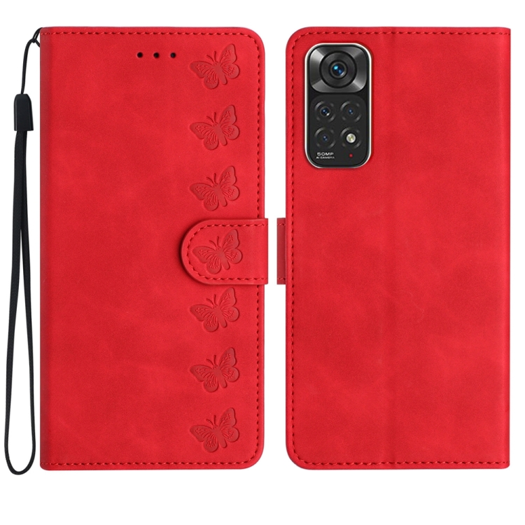 For Xiaomi Redmi Note 11 5G Seven Butterflies Embossed Leather Phone Case(Red)
For Xiaomi Redmi Note 11 5G Seven Butterflies Embossed Leather Phone Case(Red)