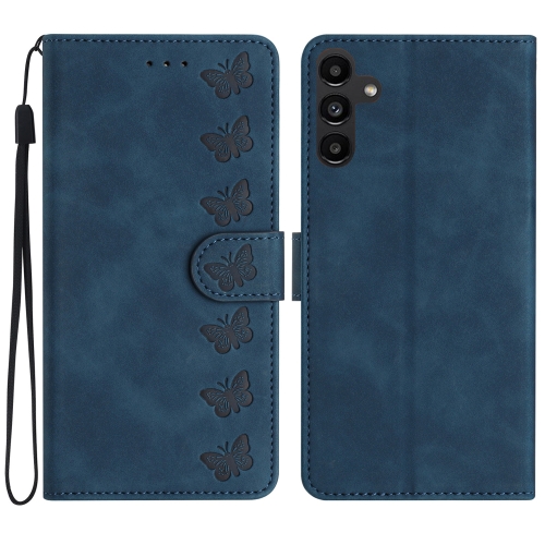 

For Samsung Galaxy S23 FE 5G Seven Butterflies Embossed Leather Phone Case(Blue)