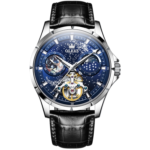 OLEVS 6671 Men Luminous Waterproof Hollow Leather Strap Mechanical Watch(Blue + Black)
OLEVS 6671 Men Luminous Waterproof Hollow Leather Strap Mechanical Watch(Blue + Black)