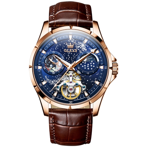 OLEVS 6671 Men Luminous Waterproof Hollow Leather Strap Mechanical Watch(Blue + Brown)
OLEVS 6671 Men Luminous Waterproof Hollow Leather Strap Mechanical Watch(Blue + Brown)