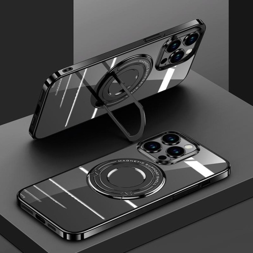 For iPhone 12 Pro Electroplating MagSafe Magnetic PC Phone Case with Ring Holder(Black)
For iPhone 12 Pro Electroplating MagSafe Magnetic PC Phone Case with Ring Holder(Black)