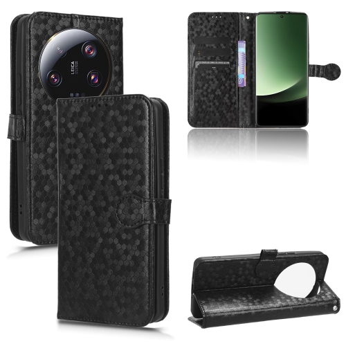 

For Xiaomi 13 Ultra Honeycomb Dot Texture Leather Phone Case(Black)