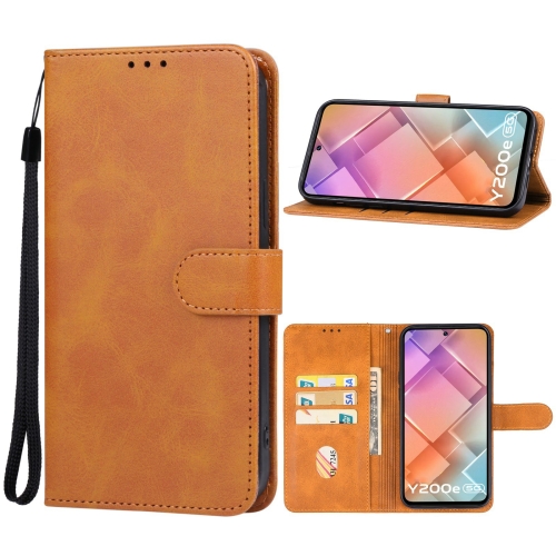 

For vivo Y200e India/Y100 5G IDN/V30 Lite 5G India Leather Phone Case(Brown)