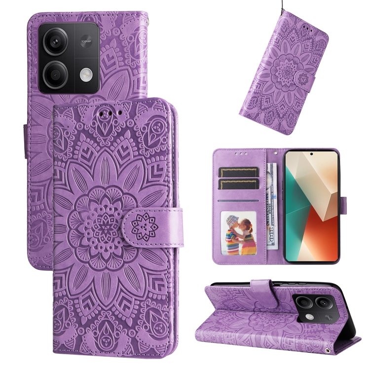 For Xiaomi Redmi Note13 5G Global Embossed Sunflower Leather Phone Case(Purple)
For Xiaomi Redmi Note13 5G Global Embossed Sunflower Leather Phone Case(Purple)