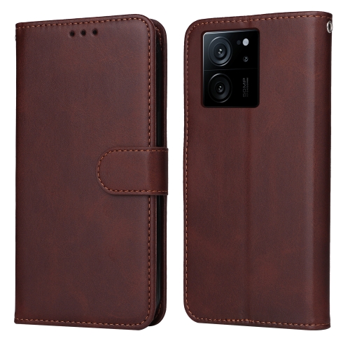 

For Xiaomi 13T / Redmi K60 Ultra Classic Calf Texture Flip Leather Phone Case(Brown)