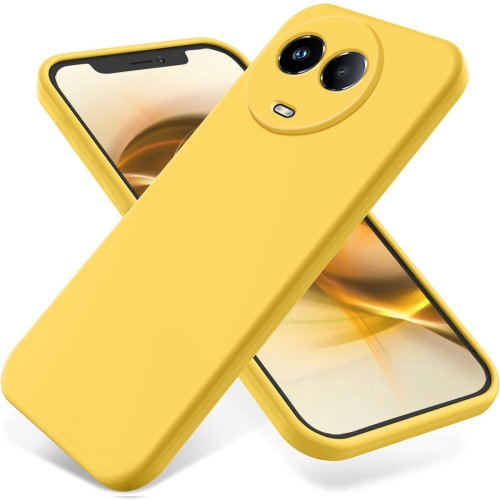 

For Realme C67 5G Pure Color Liquid Silicone Shockproof Phone Case(Yellow)