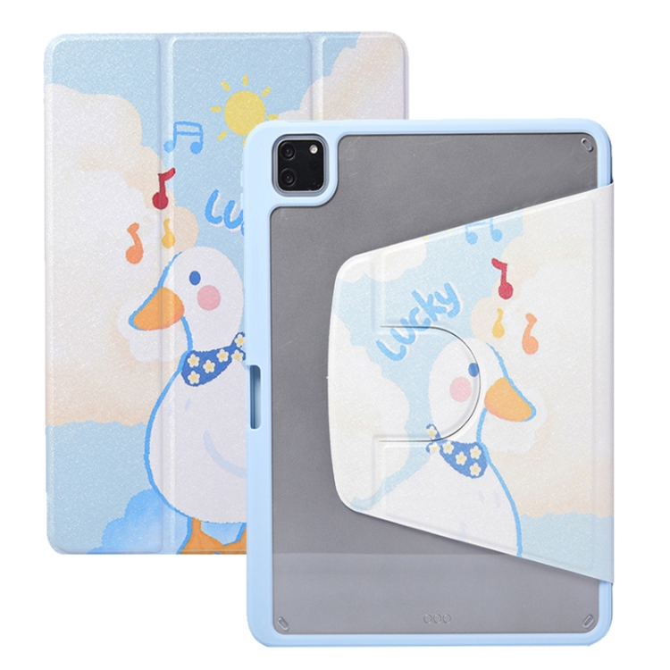 For iPad Pro 11 2022 / 2021 / 2020 3-Fold 360 Rotation Painted Leather Smart Tablet Case(Lucky Duck)
For iPad Pro 11 2022 / 2021 / 2020 3-Fold 360 Rotation Painted Leather Smart Tablet Case(Lucky Duck)