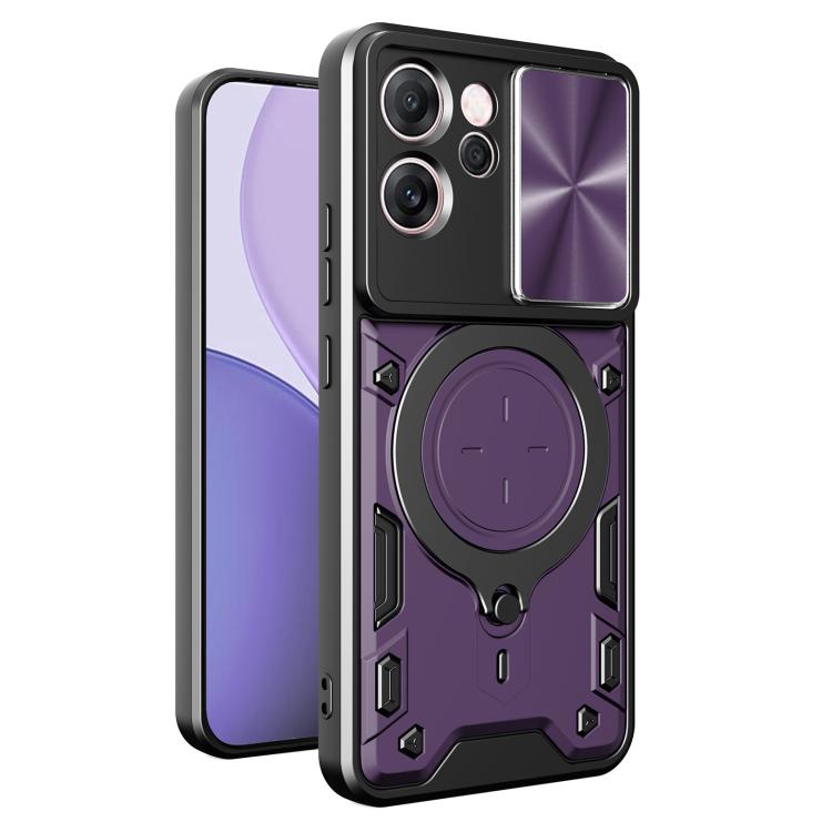 For OPPO Reno14 F 5G Global CD Texture Sliding Camshield Magnetic Holder Phone Case(Purple)
For OPPO Reno14 F 5G Global CD Texture Sliding Camshield Magnetic Holder Phone Case(Purple)