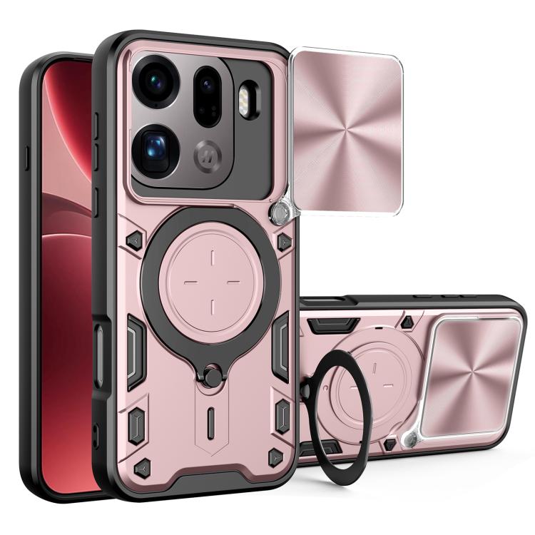 For OPPO Find X9 Pro CD Texture Sliding Camshield Magnetic Holder Phone Case(Pink)
For OPPO Find X9 Pro CD Texture Sliding Camshield Magnetic Holder Phone Case(Pink)